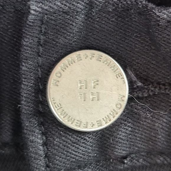 NWT HOMME + FEMME Men's (38) Black Comfort Stretch Tapered Denim Jeans --$150 - Picture 3 of 11